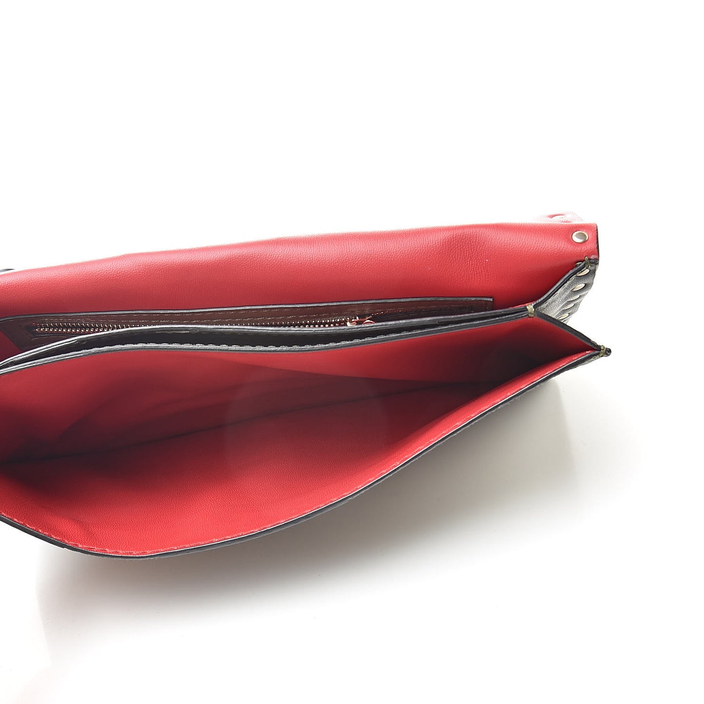 Nappa Canvas Camouflage Rockstud Wristlet Clutch Verde Rouge