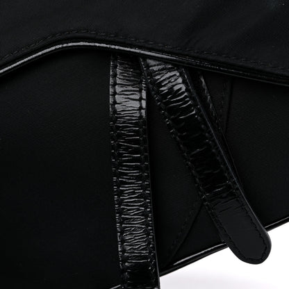 Christian Dior Canvas Patent Calfskin Saddle Bag Black 13 of 13