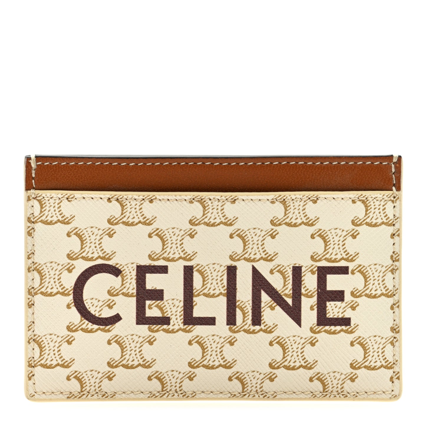 Triomphe Canvas Card Holder White