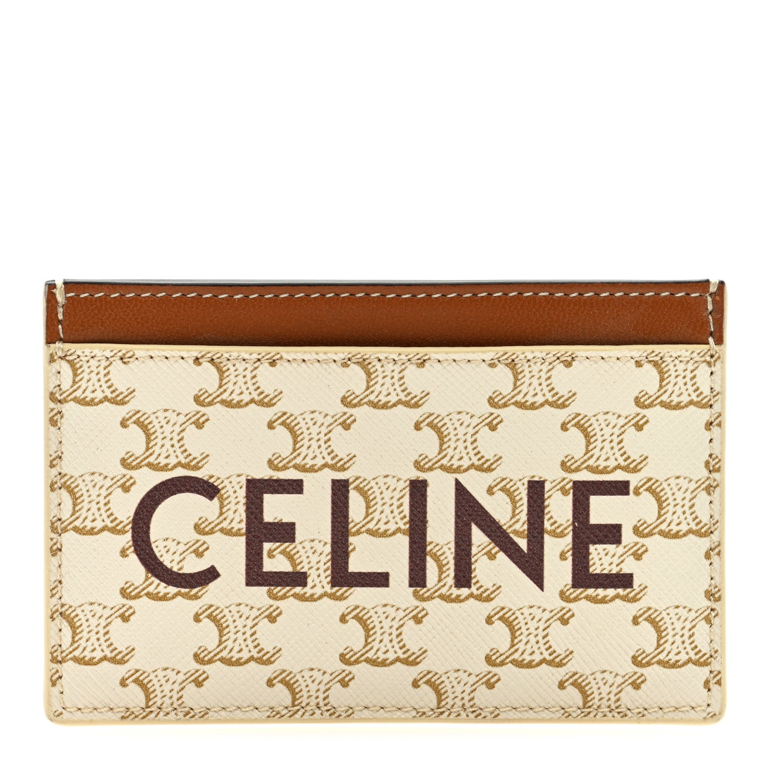 Celine Triomphe Canvas Card Holder White 1 of 6
