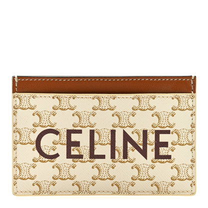 Celine Triomphe Canvas Card Holder White 1 of 6