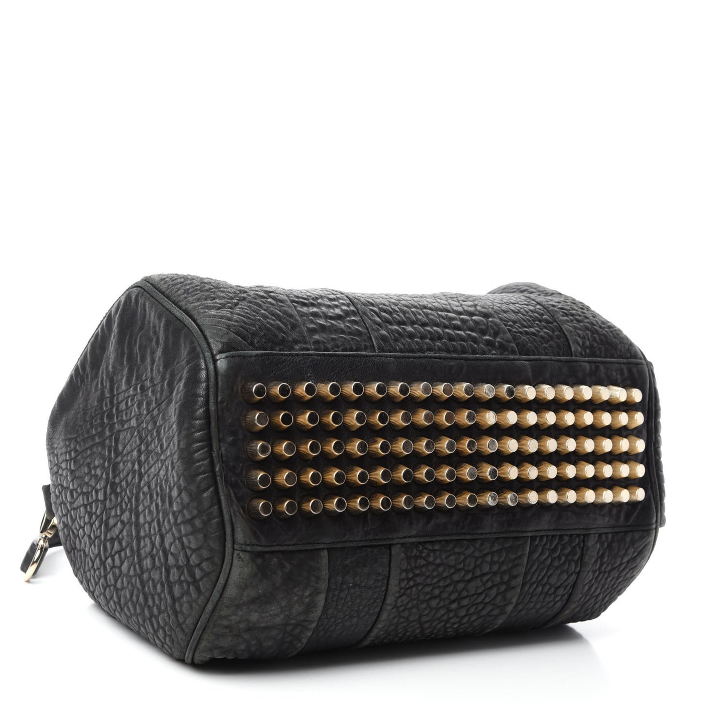 Pebbled Lambskin Rocco Black Pale Gold Hardware