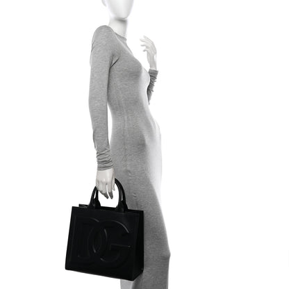 Dolce & Gabbana Calfskin Small DG Daily Shopper Tote Black 2 of 12