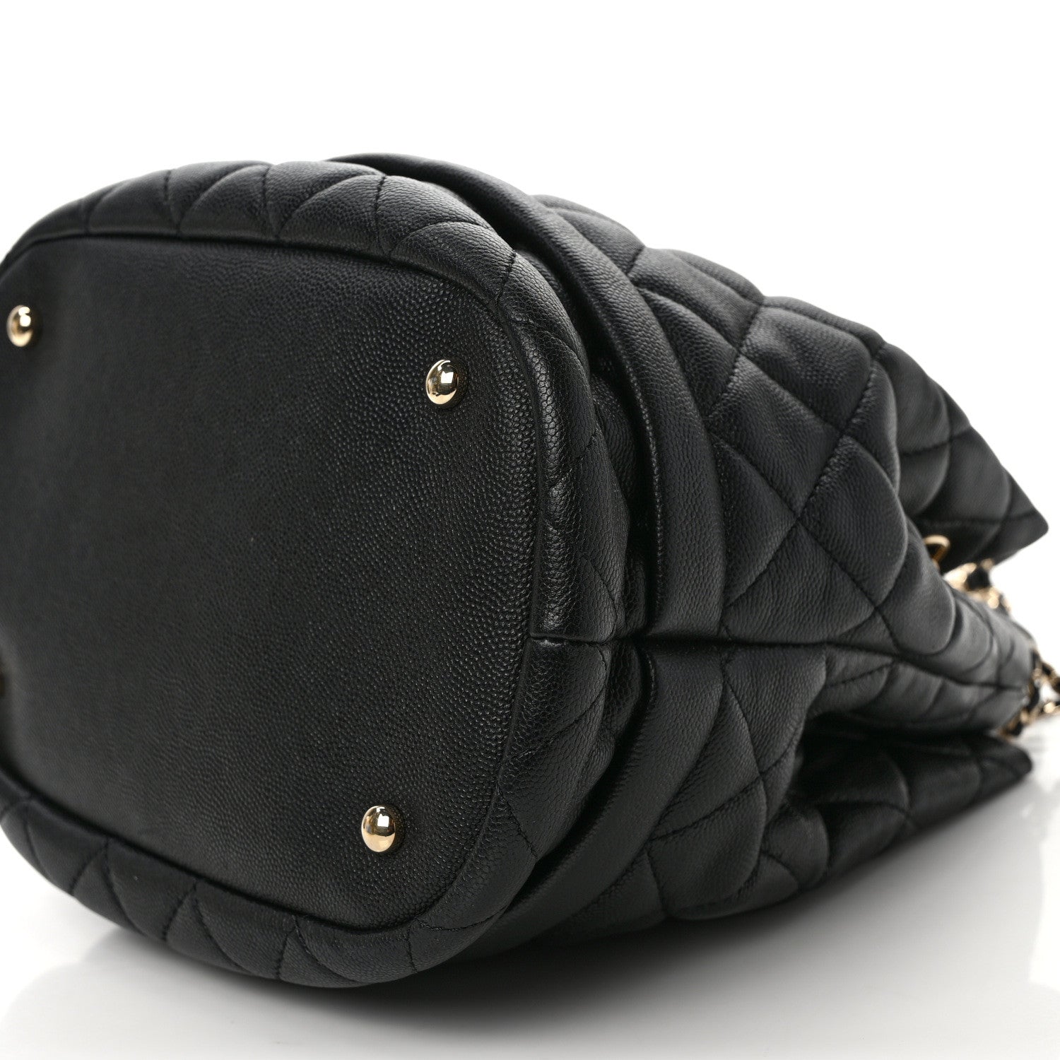 Chanel Caviar Quilted Large Rolled Up Bucket Drawstring Bag Black 9 of 9