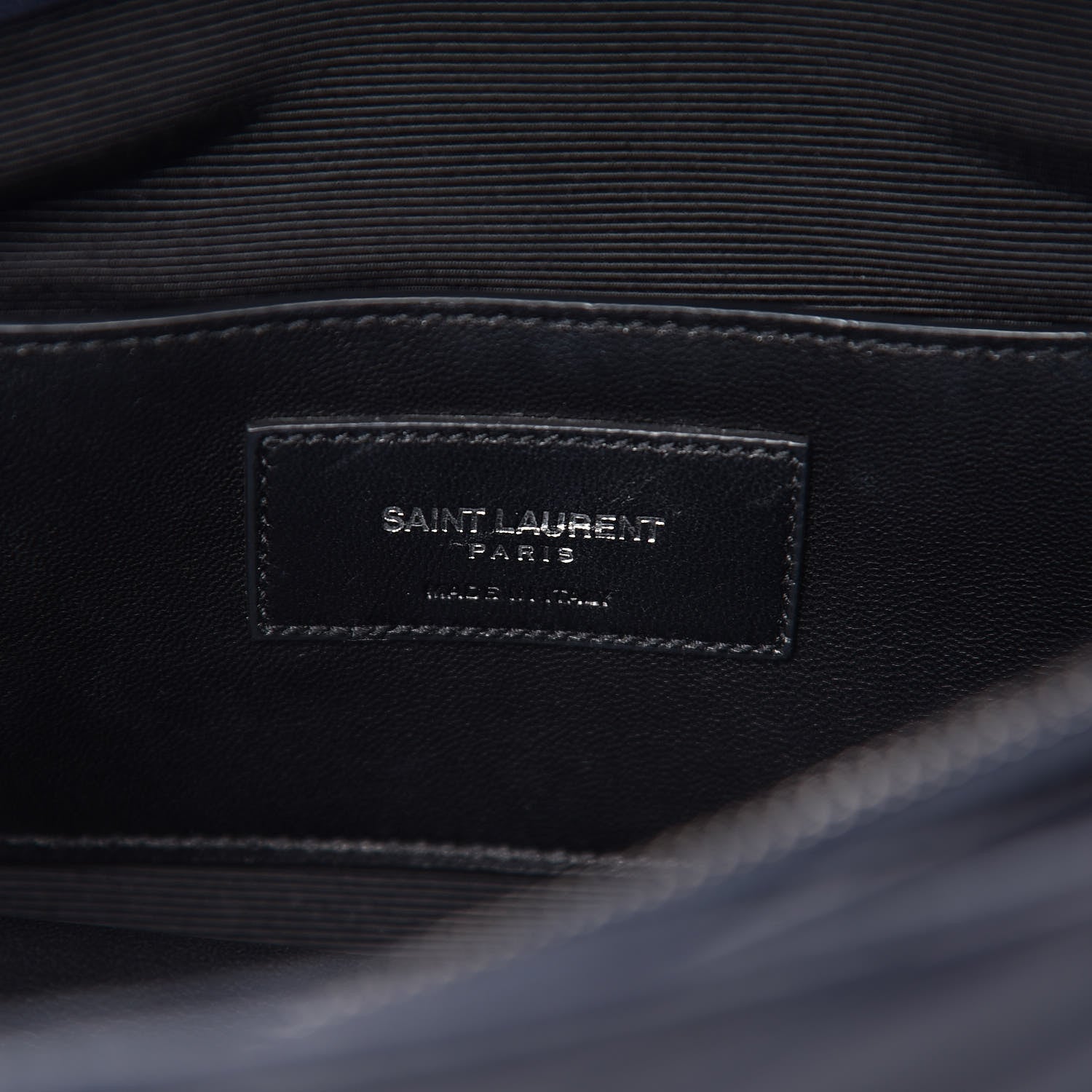 Saint Laurent Sheepskin Matelasse Chevron Monogram Large College Satchel Navy Blue 7 of 12