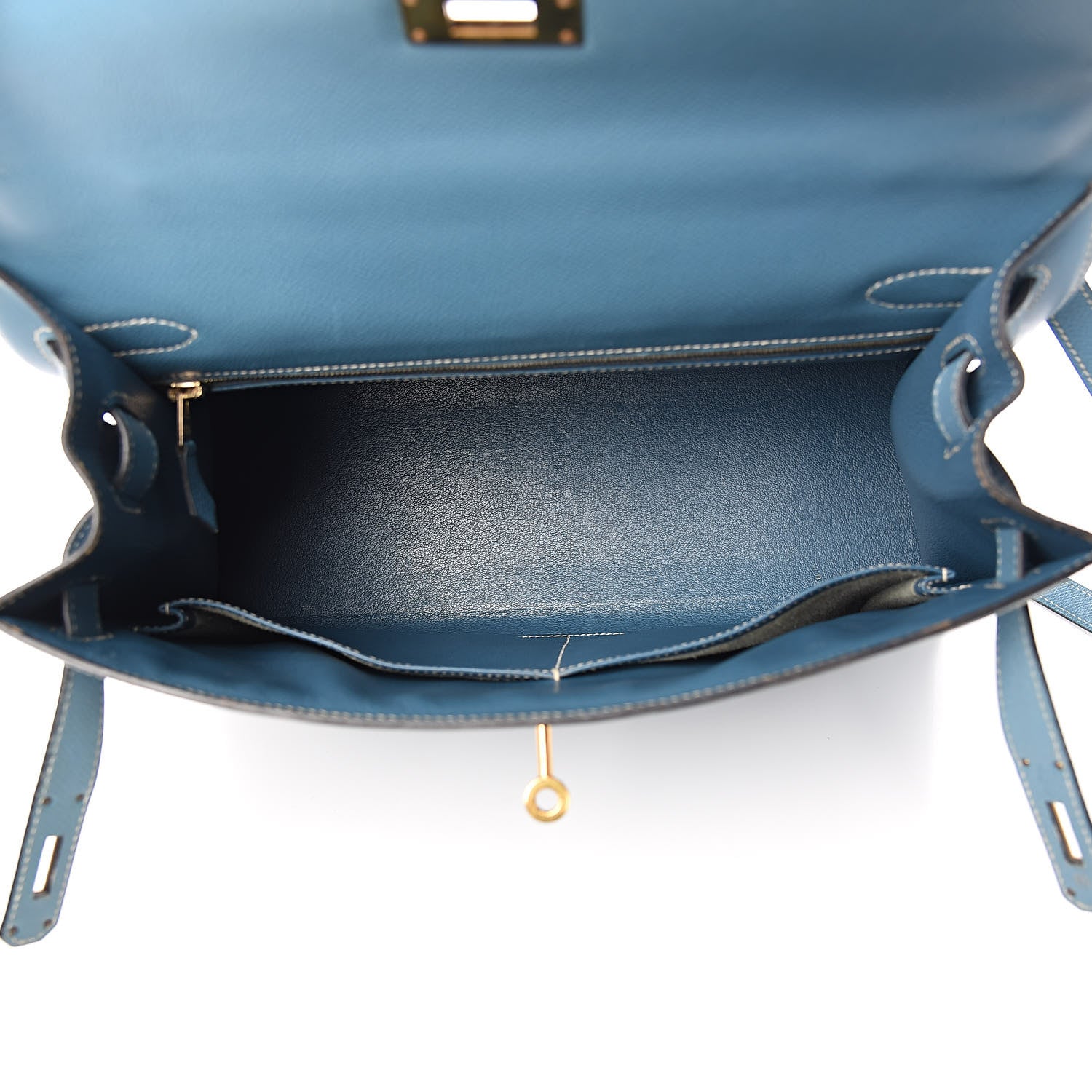 Hermes Epsom Kelly Sellier 32 Blue Jean 7 of 36