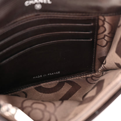 Chanel Lambskin Vertical Quilted Mademoiselle Compact Wallet Dark Brown 5 of 13