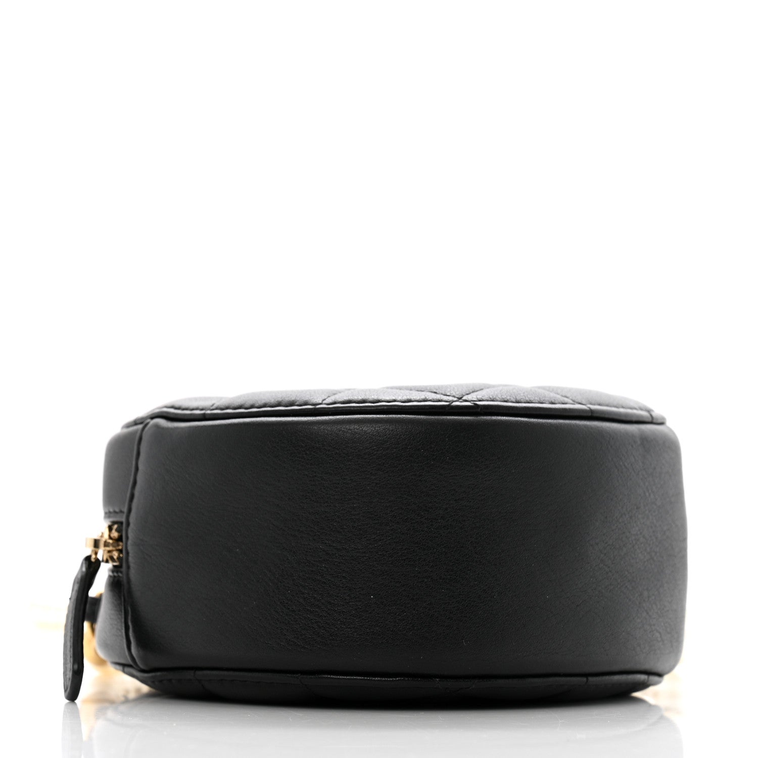 Chanel Lambskin Quilted Pearl Chain Round Clutch With Chain Black 4 of 14