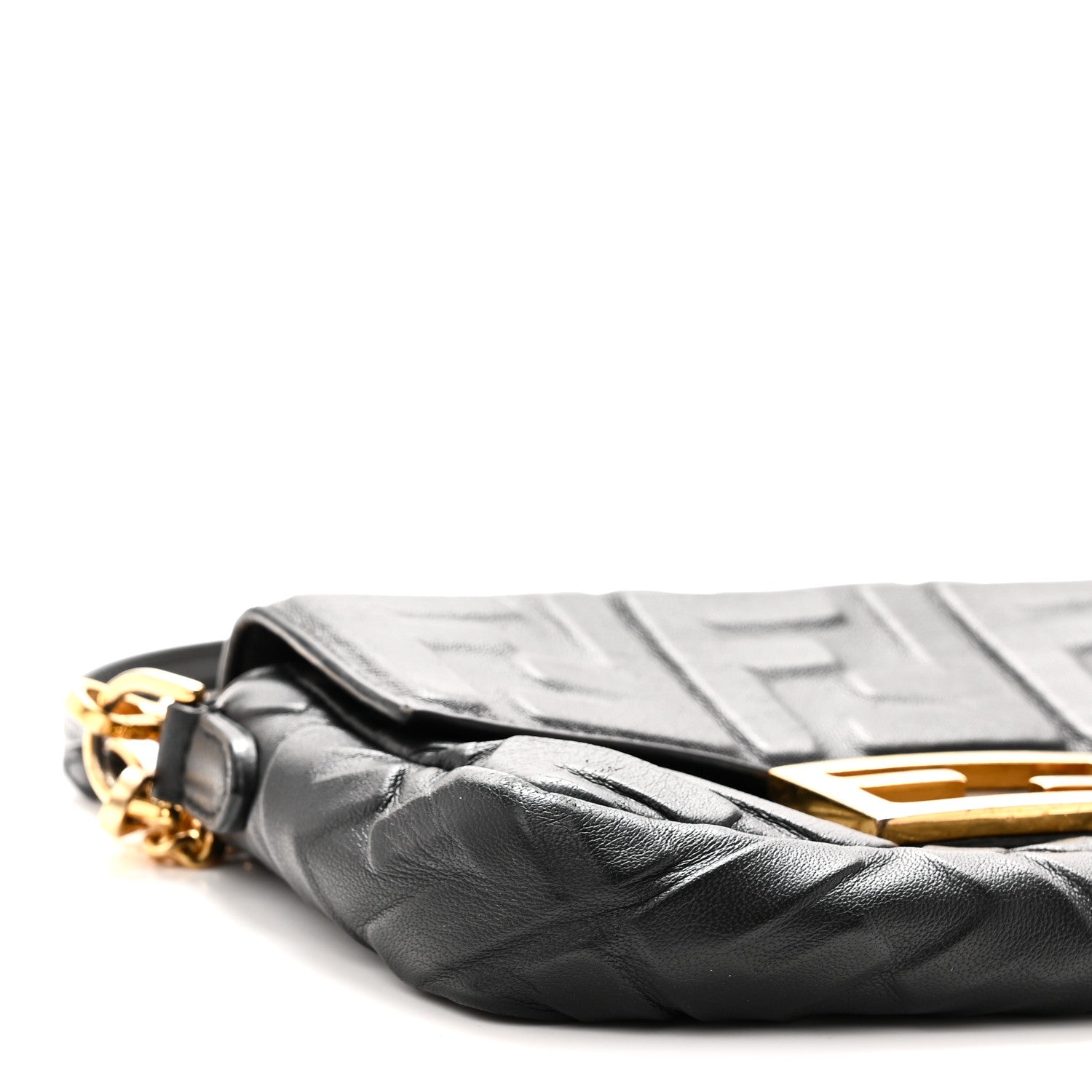 Fendi Nappa FF 1974 Embossed Mini Baguette Black 9 of 10