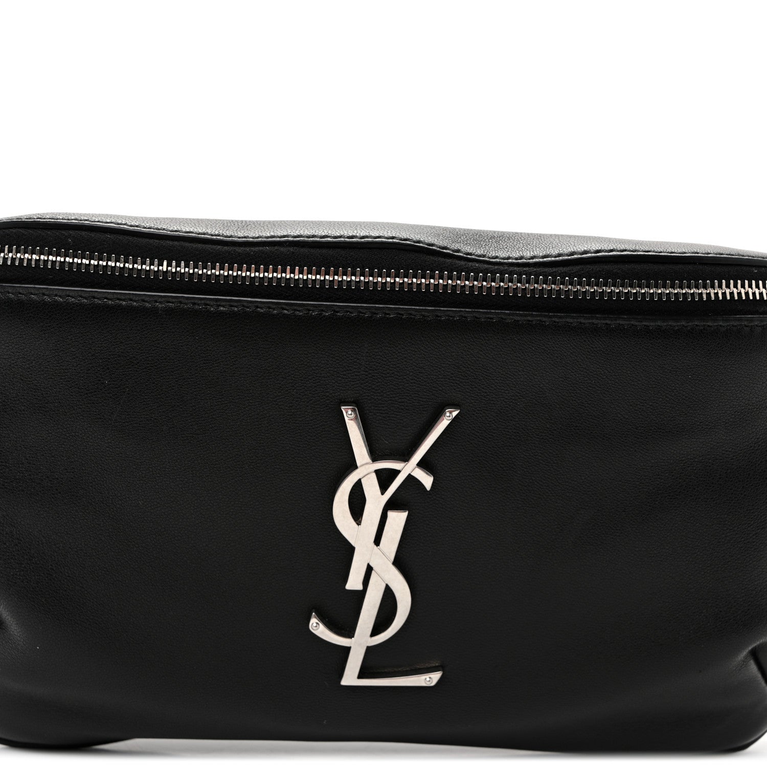 Saint Laurent Lambskin Monogram Belt Bag  Black 8 of 10