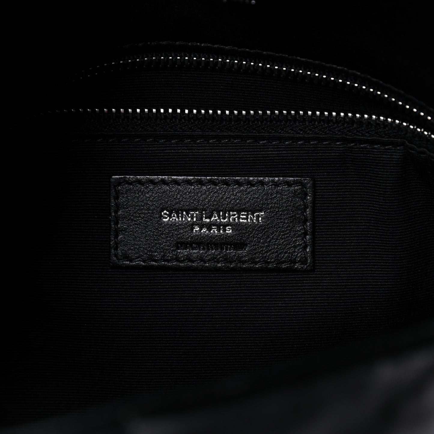 Lambskin Quilted Small Loulou Puffer Monogram Chain Satchel Black