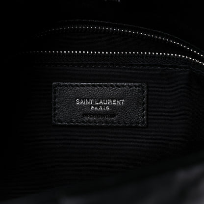 Saint Laurent Lambskin Quilted Small Loulou Puffer Monogram Chain Satchel Black 7 of 8
