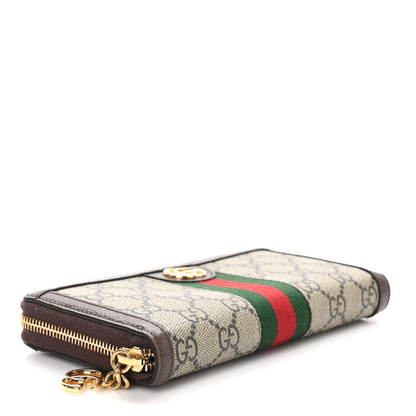 Gucci GG Supreme Monogram Web Ophidia Zip Around Wallet Brown 4 of 11