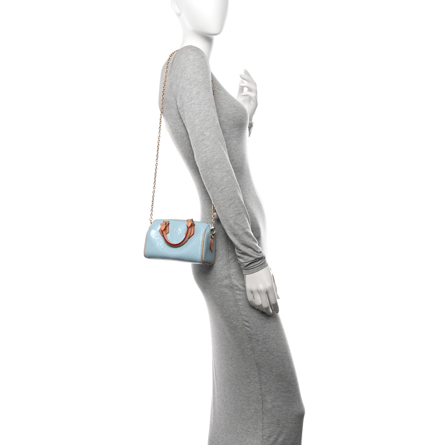 Louis Vuitton Vernis Monogram Nano Speedy Sky 2 of 11