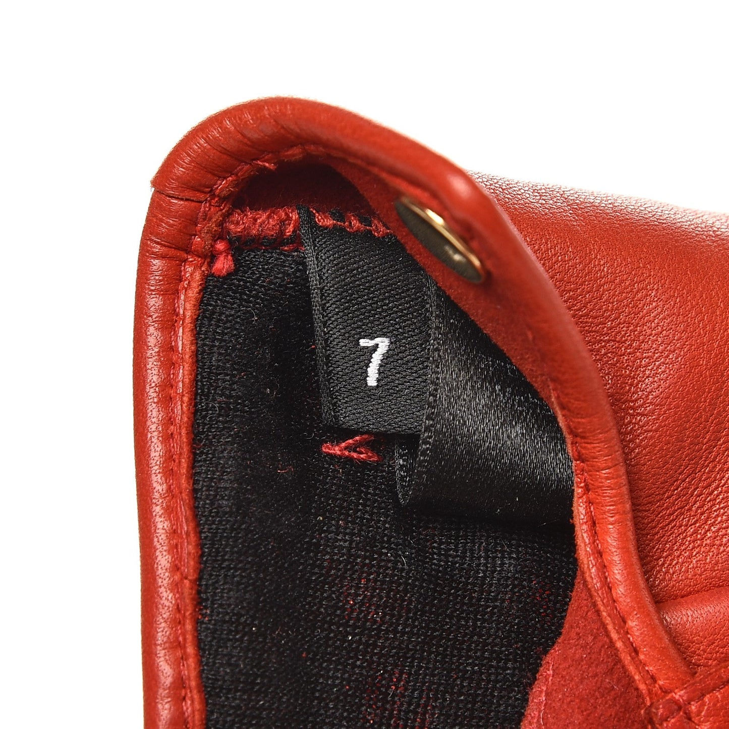 Lambskin Tweed Fingerless Gloves 7 Red