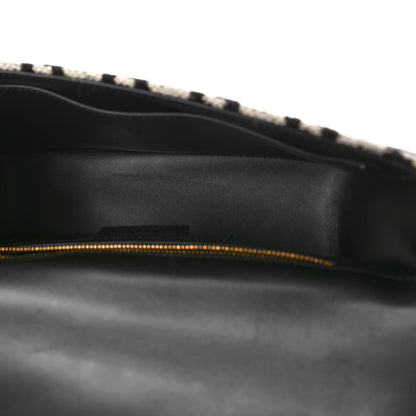 Christian Dior Technical Canvas Macro Houndstooth Medium Caro Bag Black White 5 of 8