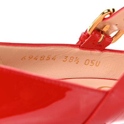 Gucci Patent Womens Horsebit Mid-Heel Mary Jane Pumps 38.5 Maple Red 7 of 9