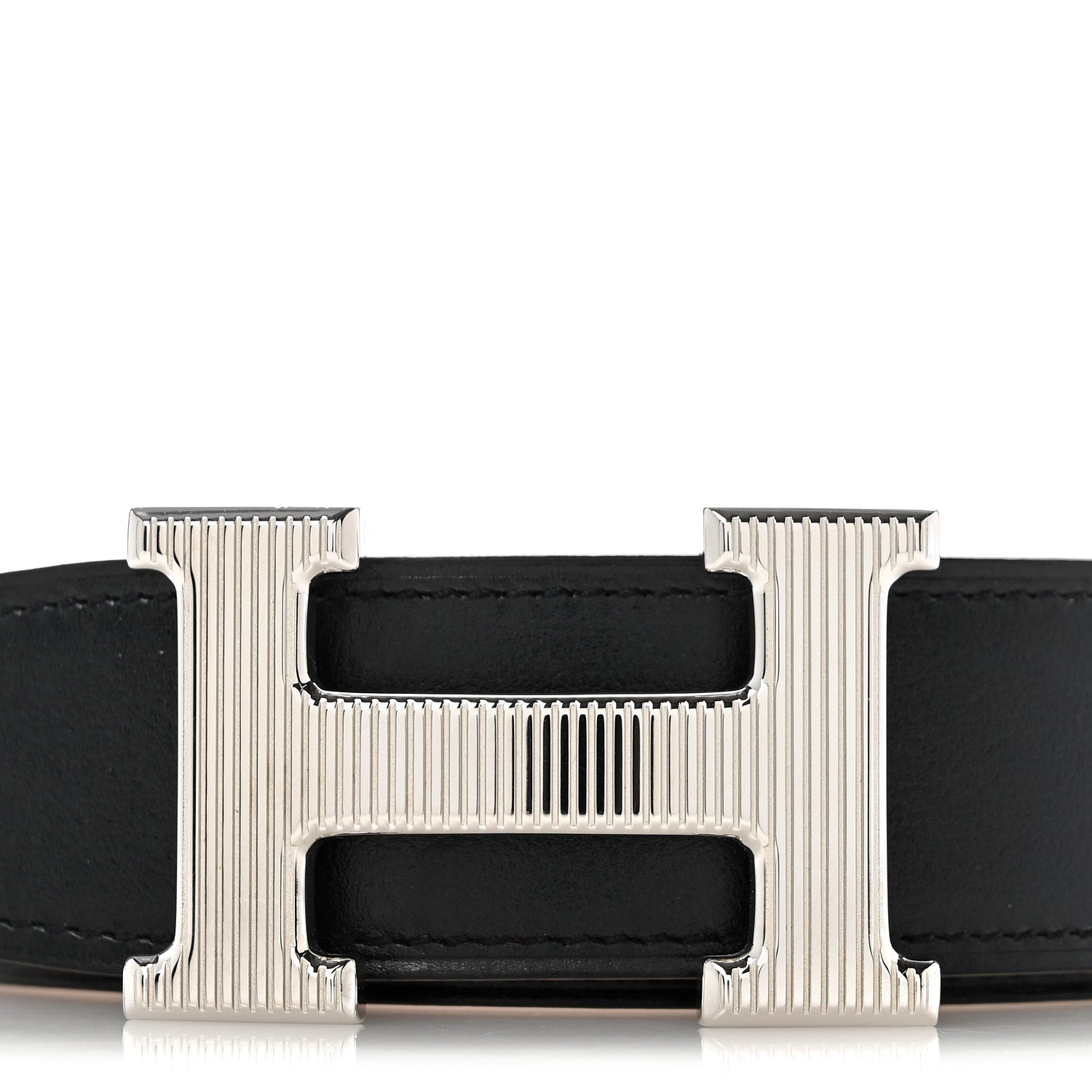 Hermes Box Togo 32mm Striee H Belt 110 44 Black Orange 7 of 10