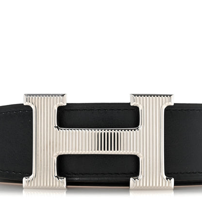 Hermes Box Togo 32mm Striee H Belt 110 44 Black Orange 7 of 10