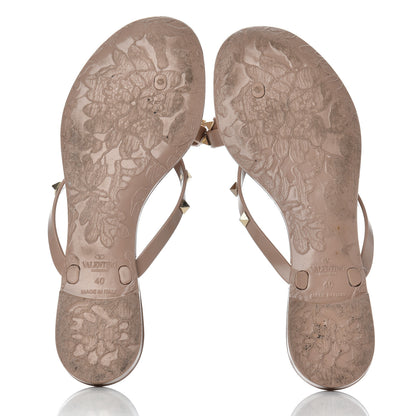 Valentino Garavani PVC Jelly Rockstud Bow Thong Sandals 40 Poudre 5 of 14