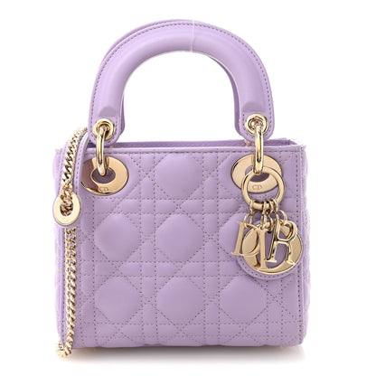 Christian Dior Lambskin Cannage Mini Lady Dior Lilac 1 of 10