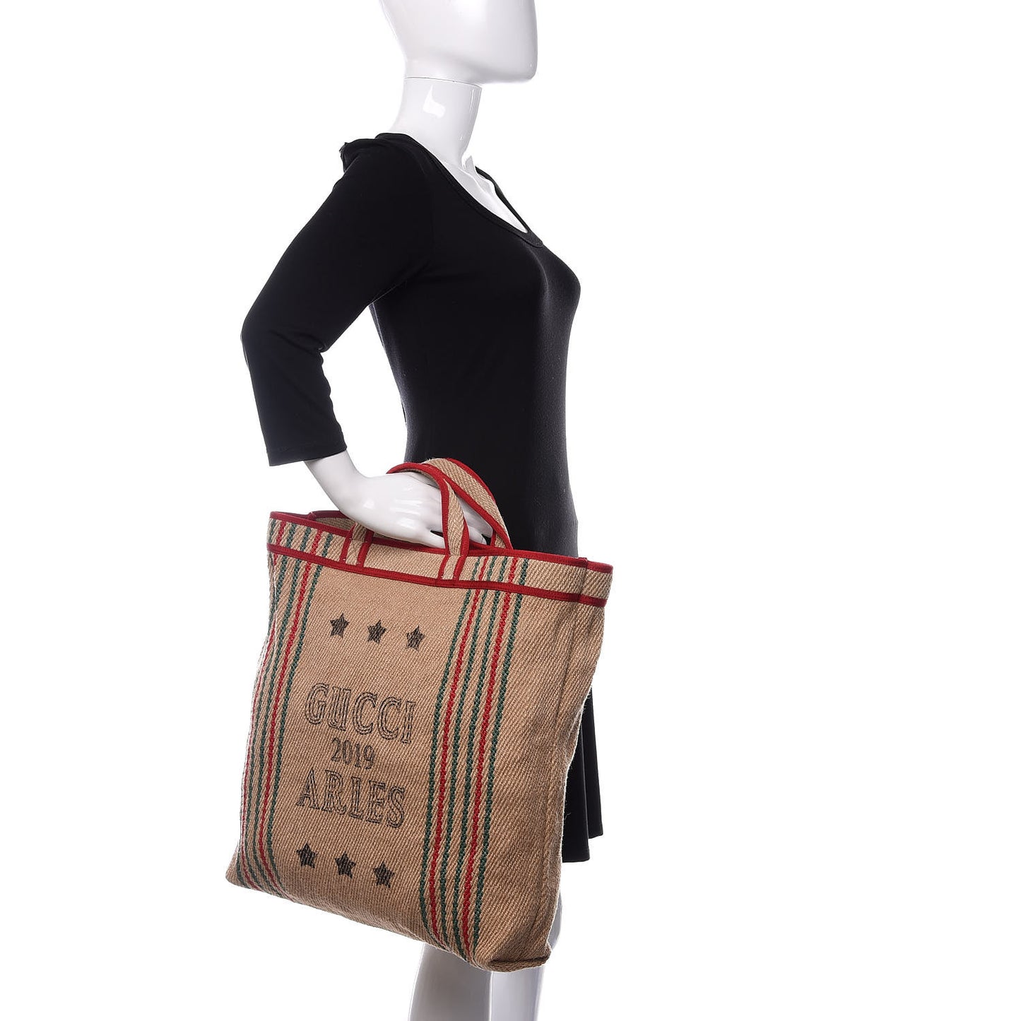 Straw Juta Printed Arles Tote Beige