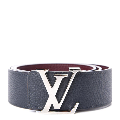 Louis Vuitton Taurillon Calfskin 30mm LV Initiales Reversible Belt 95 38 Navy Burgundy 1 of 4