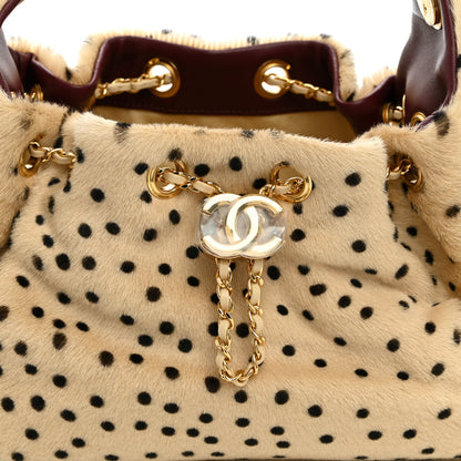 Chanel Pony Hair Mini Chanel 25 Handbag Beige Black 7 of 10