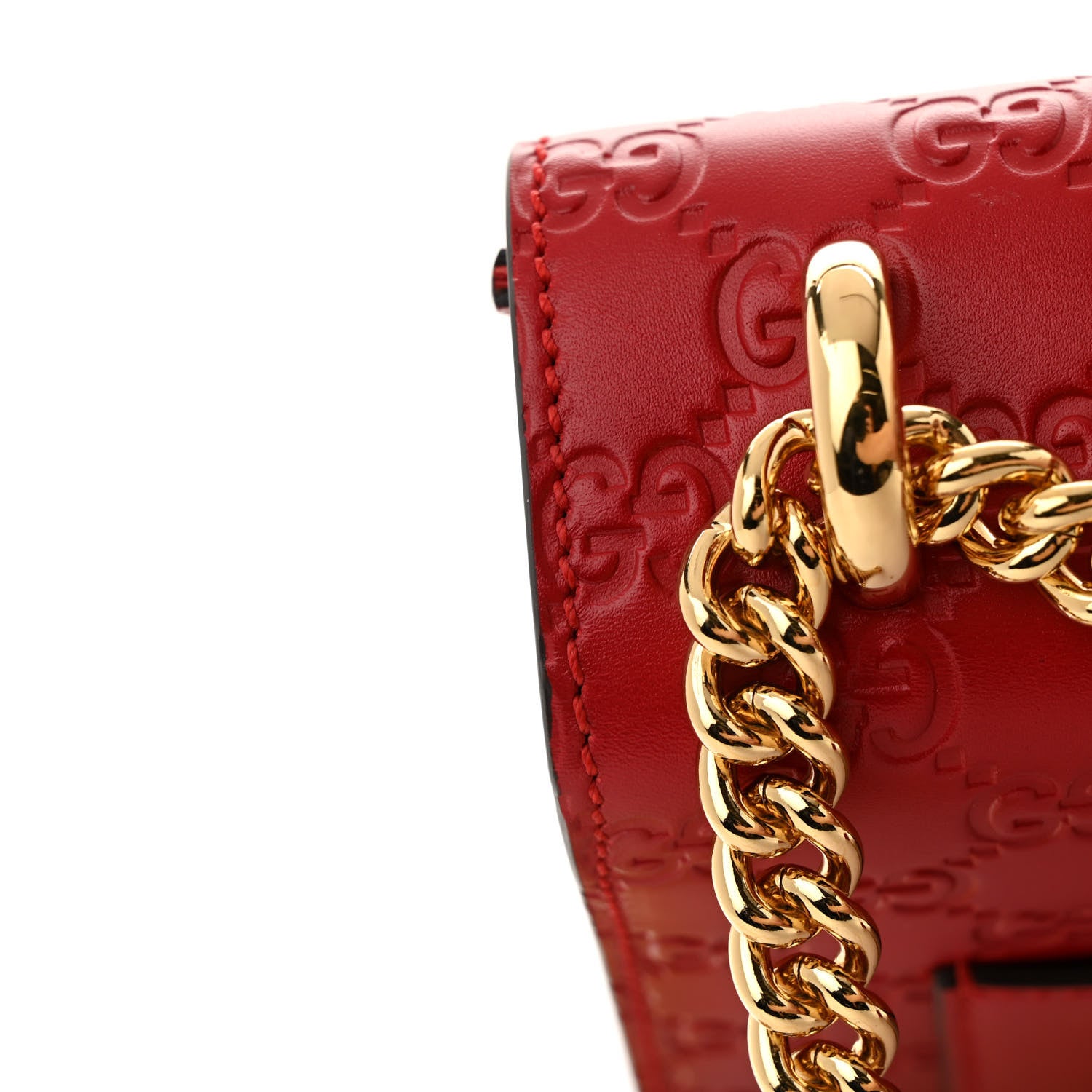 Gucci Guccissima Medium Padlock Shoulder Bag Hibiscus Red 12 of 12