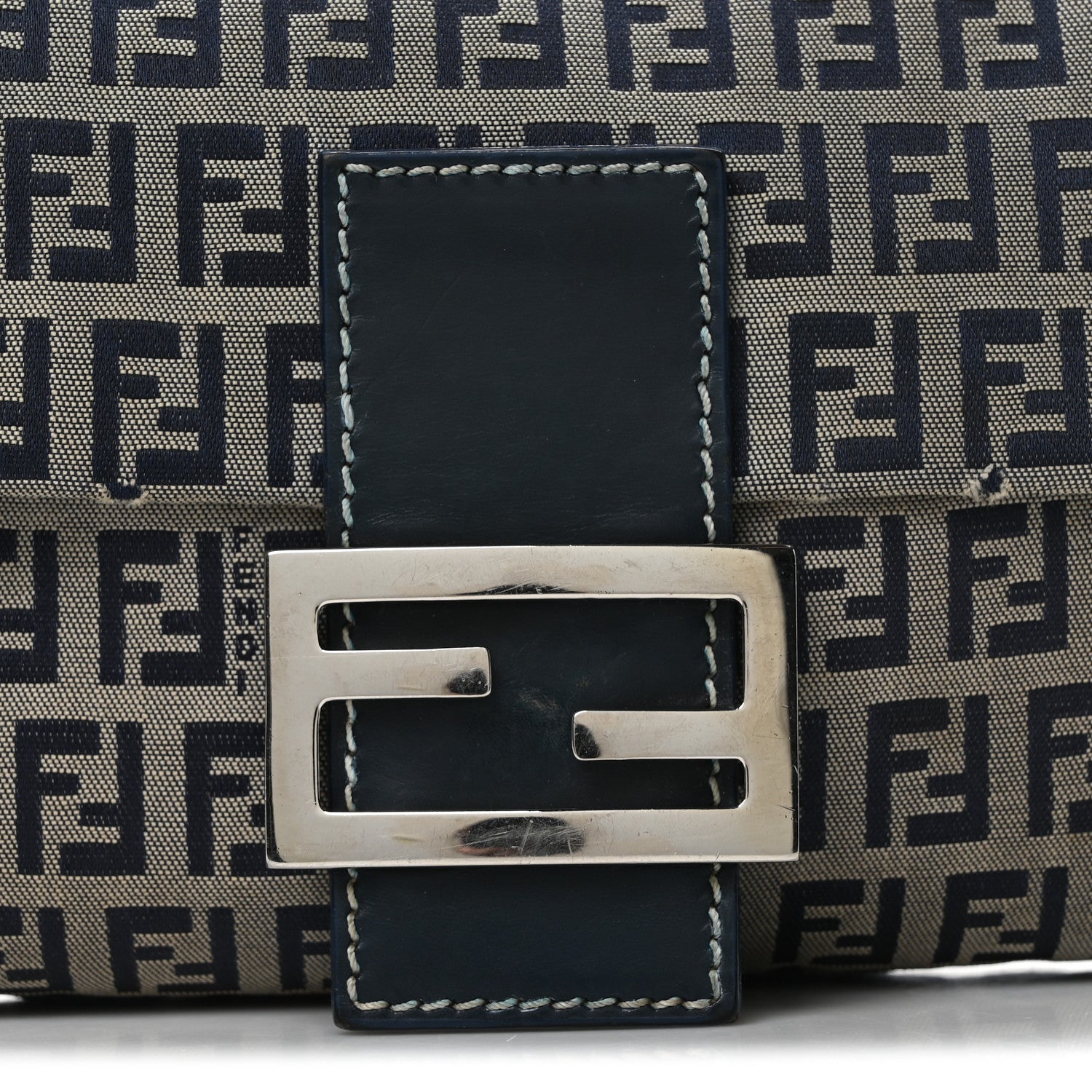 Fendi Zucchino Baguette Navy 7 of 9