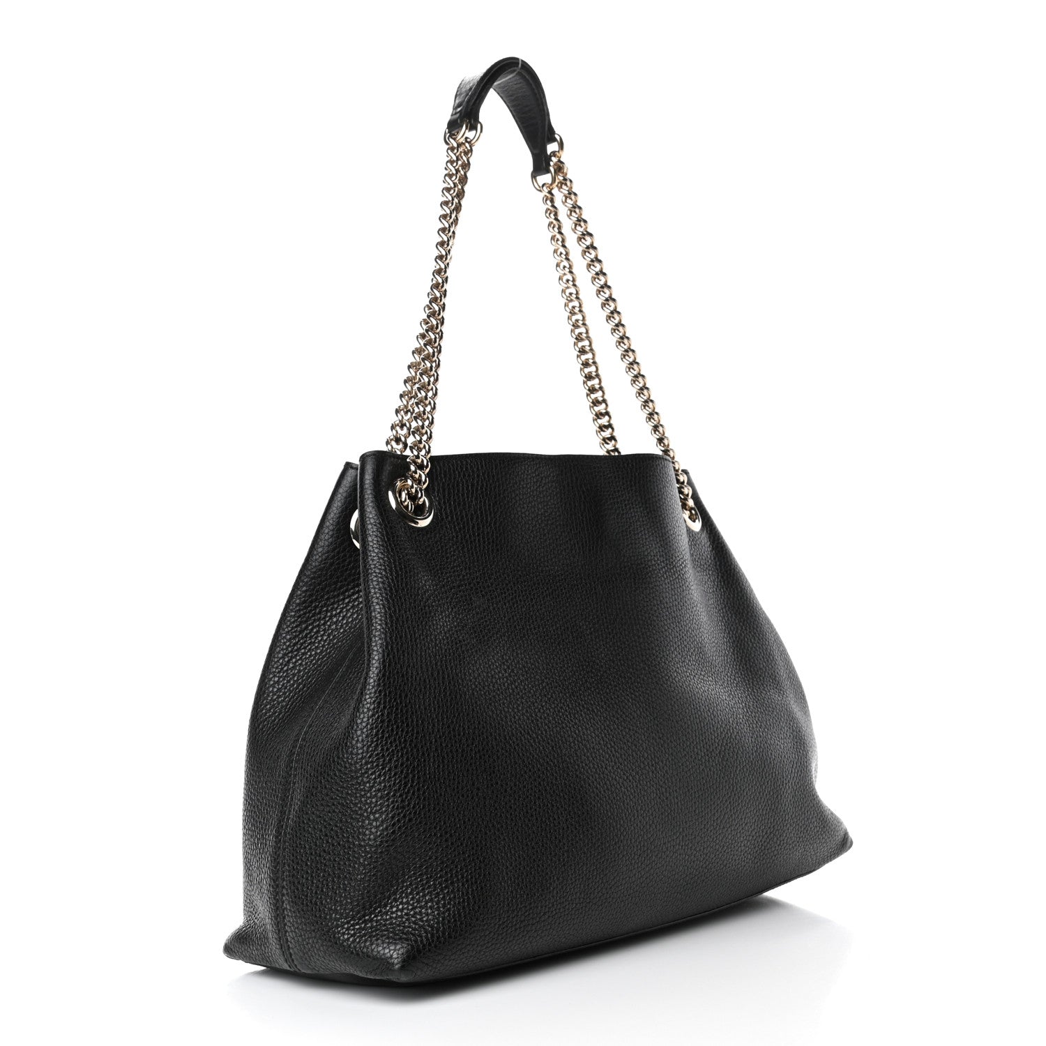 Gucci Pebbled Calfskin Medium Soho Chain Shoulder Bag Black 2 of 5