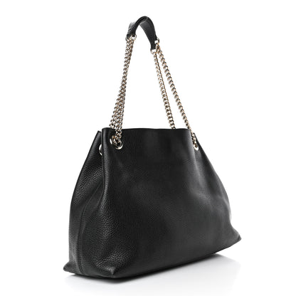 Gucci Pebbled Calfskin Medium Soho Chain Shoulder Bag Black 2 of 5