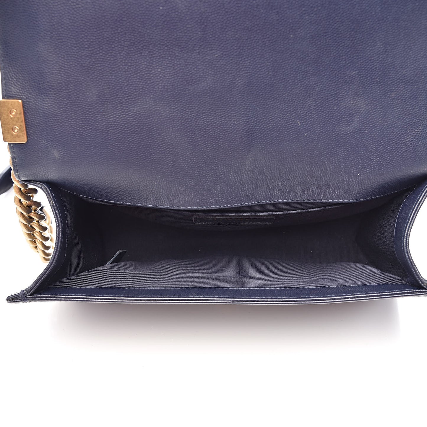 Caviar Quilted Medium Boy Flap Dark Blue