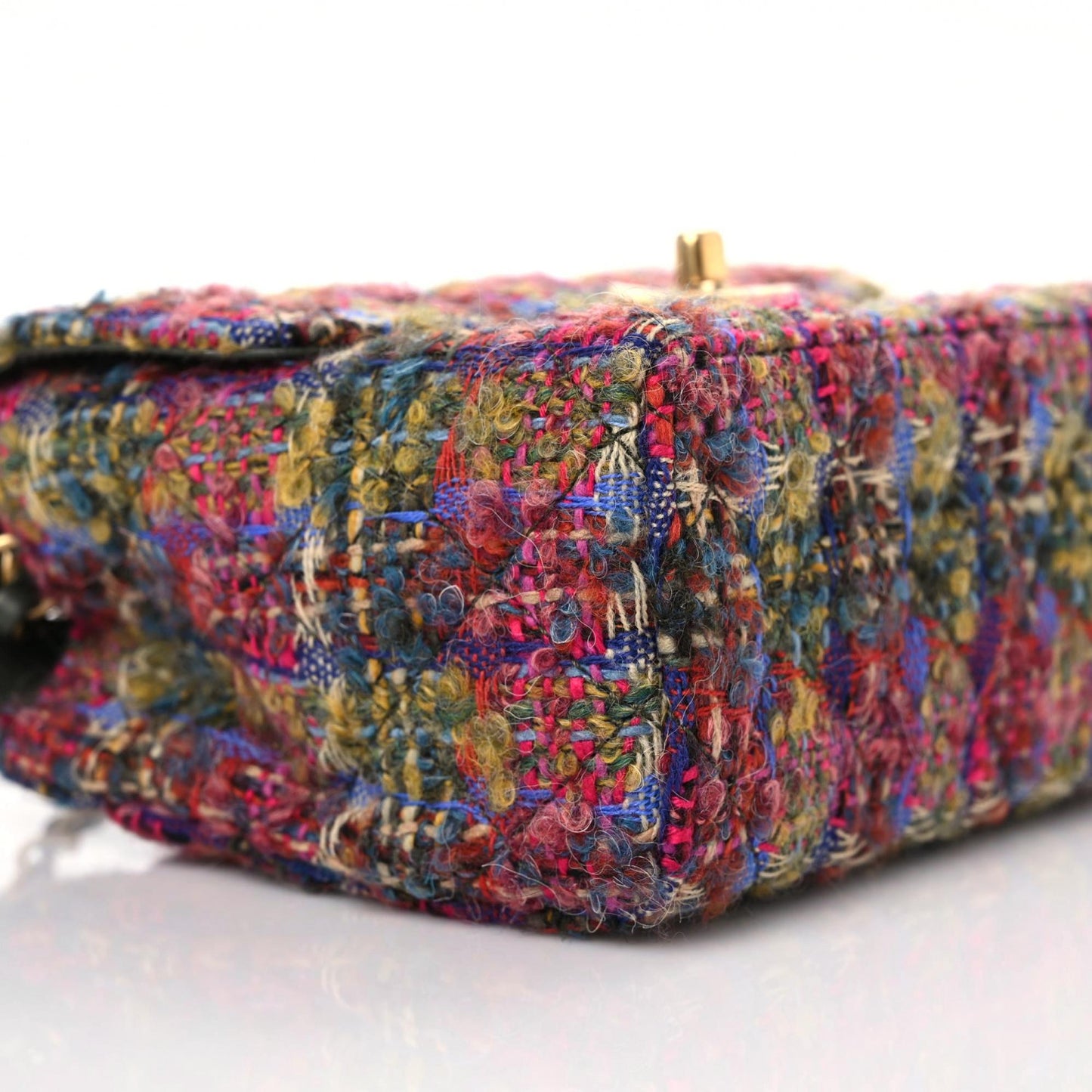 Tweed Quilted Mini Square Flap Multicolor