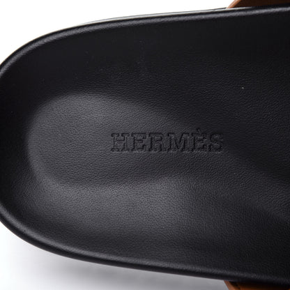 Hermes Calfskin Womens Chypre Sandals 37.5 Beige Dore 9 of 13