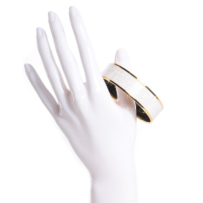 Hermes Enamel Printed Wide Balcons du Guadalquivir Bracelet 70 White 2 of 5