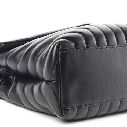 Saint Laurent Calfskin Y Quilted Monogram Medium Loulou Chain Satchel Black 11 of 13