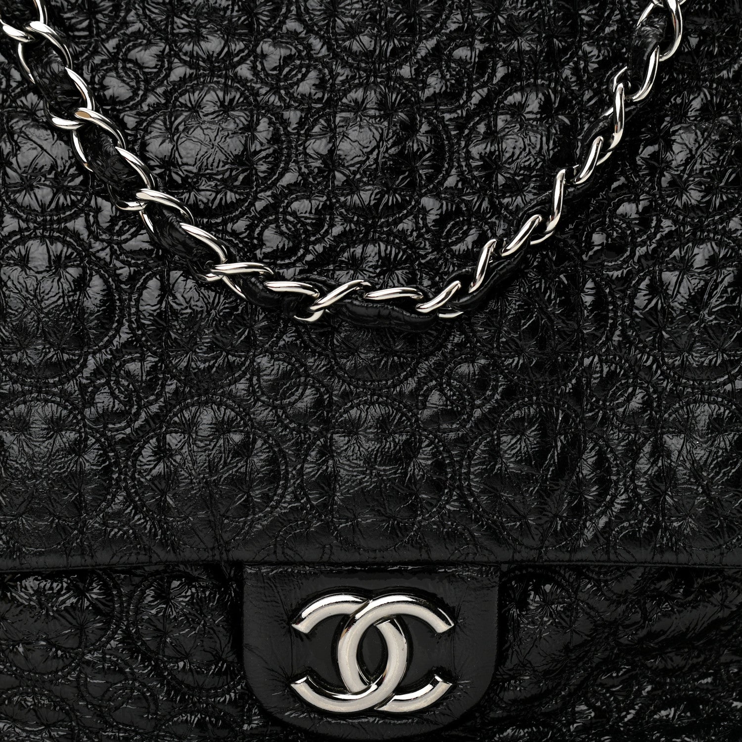 Chanel Vinyl Rock In Moscow Single Flap Black 8 of 10
