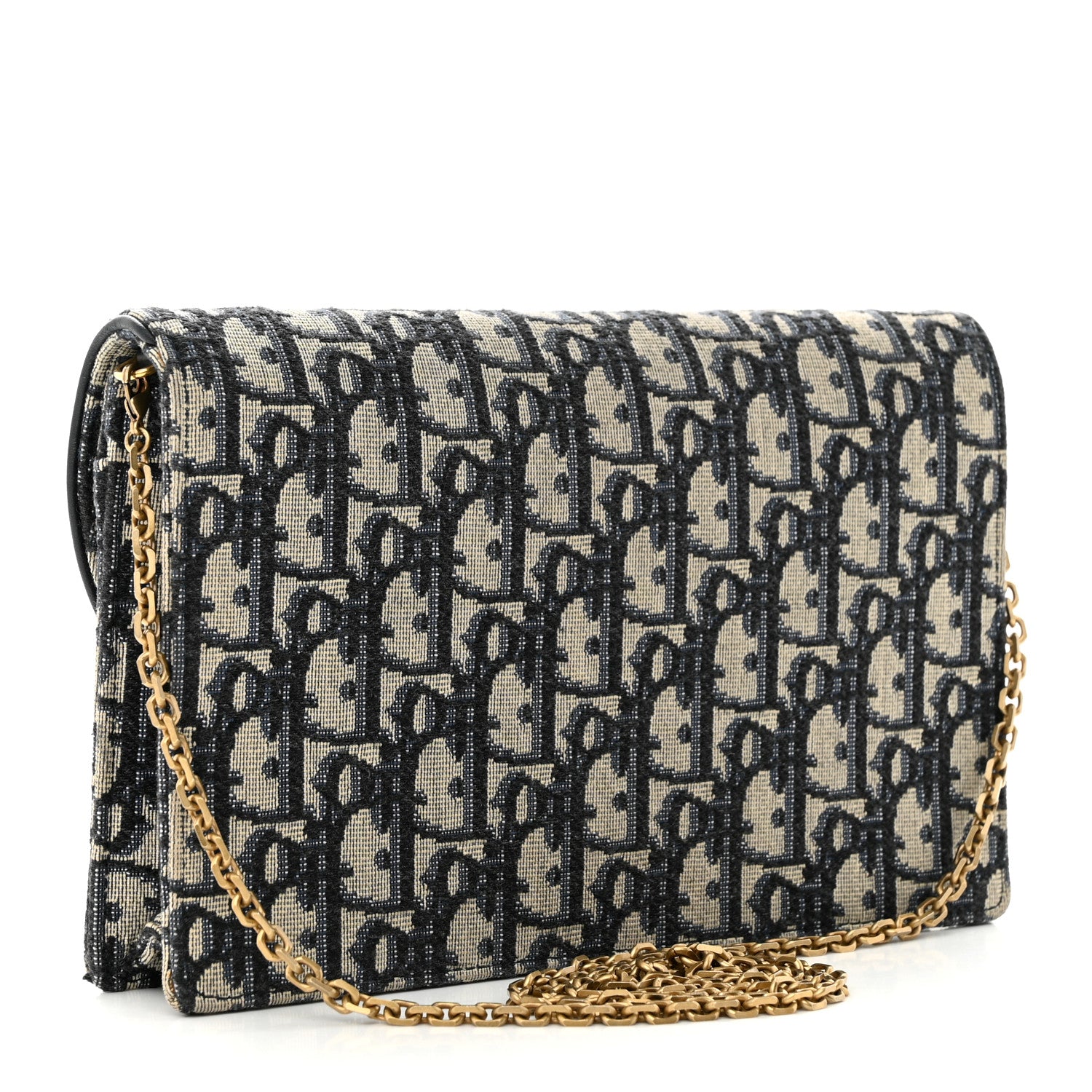 Christian Dior Oblique Saddle Chain Pouch Blue 3 of 13