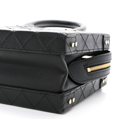 Chanel Calfskin Quilted Studded Square Vanity Case Black 10 of 10