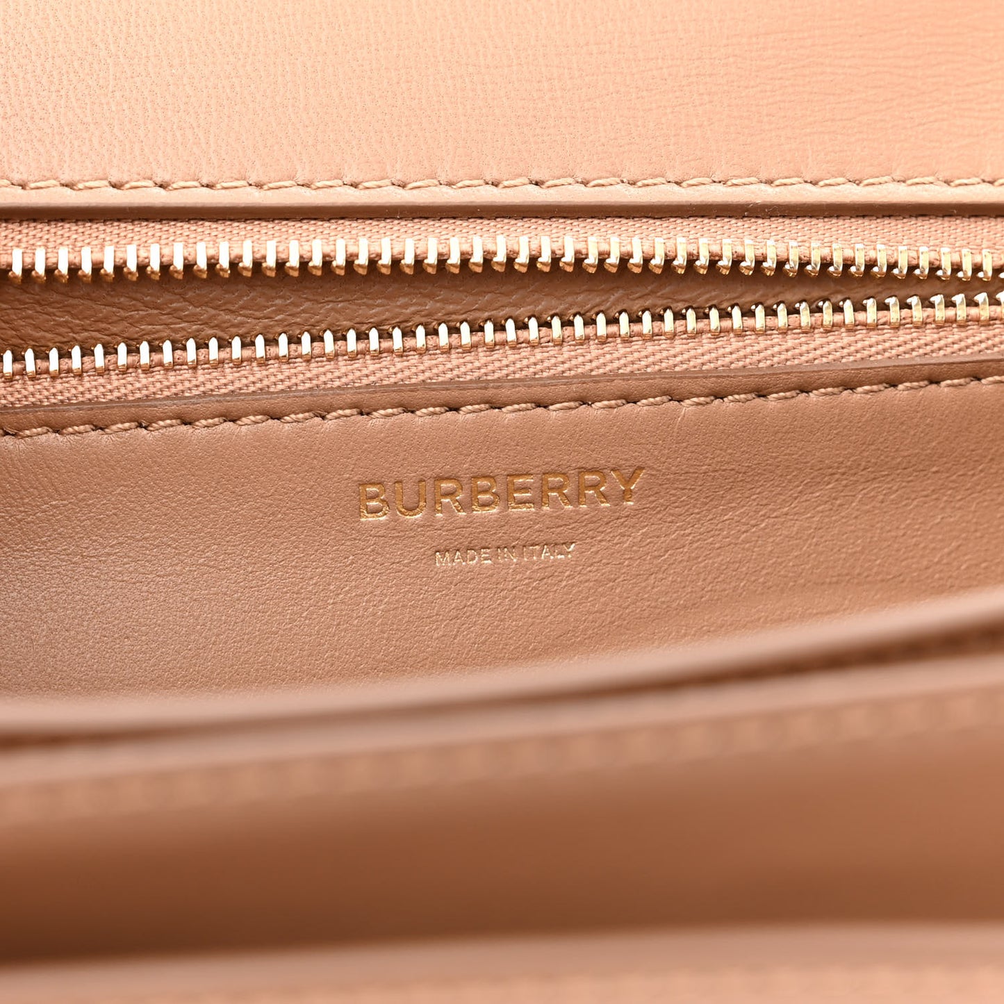 Calfskin Monogram Embossed Medium TB Bag Light Camel