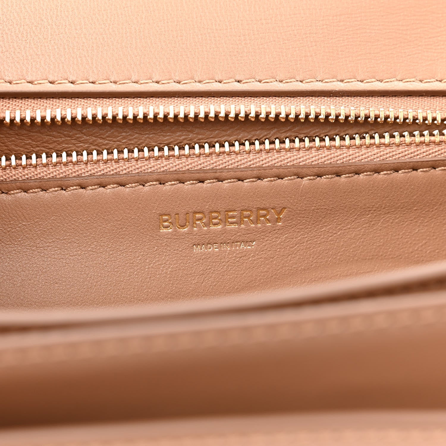 Burberry Calfskin Monogram Embossed Medium TB Bag Light Camel 6 of 10