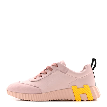 Hermes Sport Goatskin Suede Goatskin Bouncing Sneakers 38 Rose Porcelaine 1 of 10