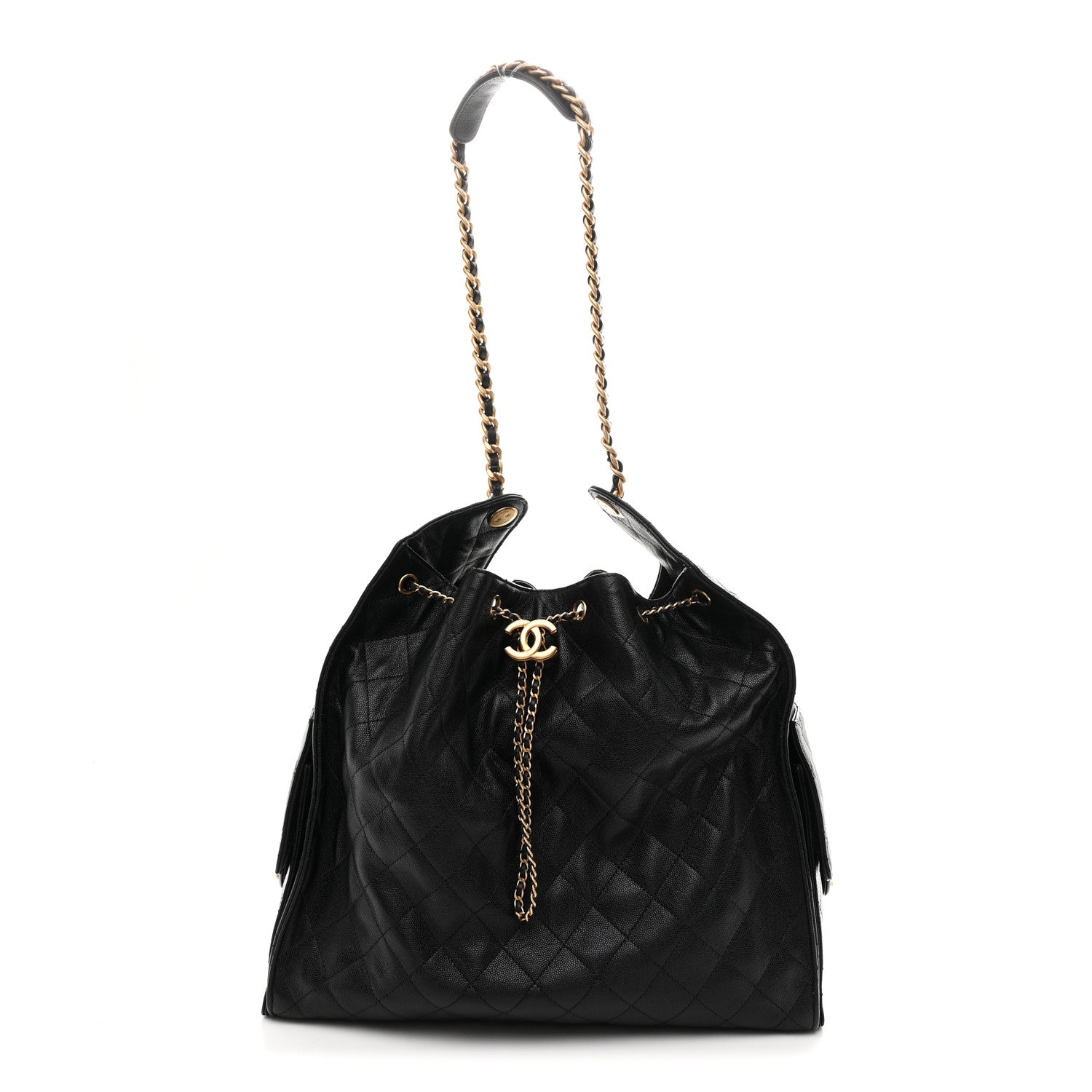 Chanel Caviar Quilted Large Chanel 25 Handbag Black 1 of 12