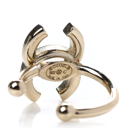 Chanel Metal Strass Lip Ring Set Gold 3 of 4