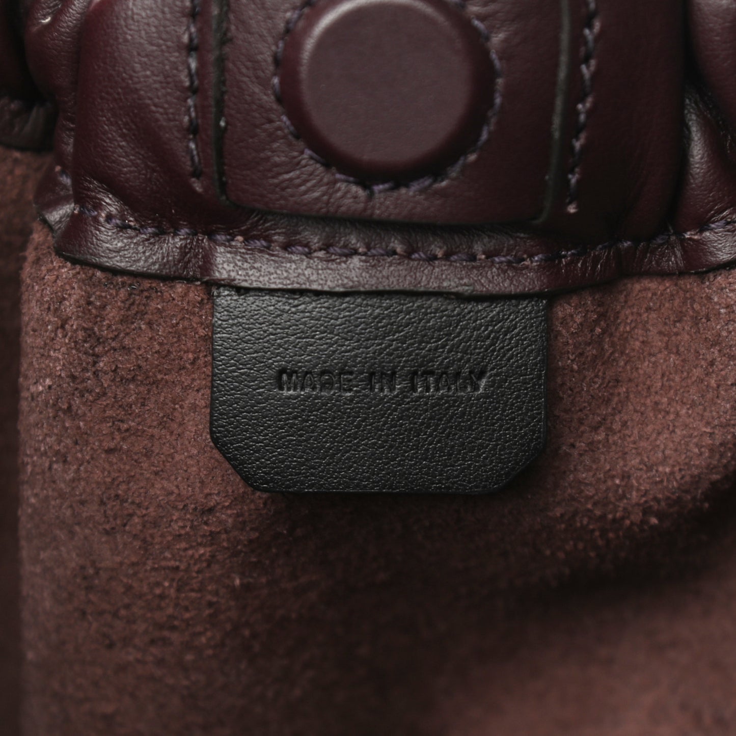 Calfskin Small Ruched Tote Chocolate Plum