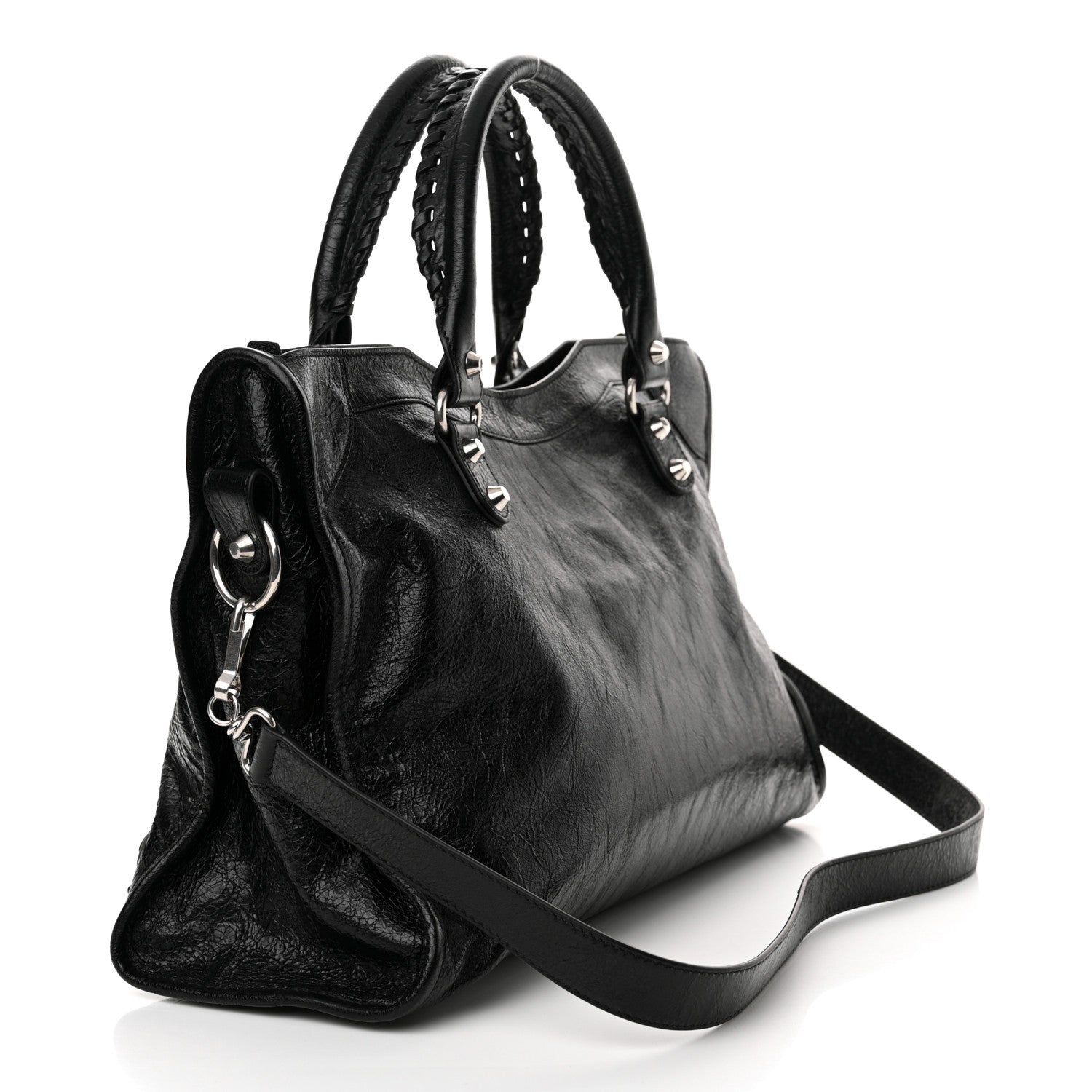 Balenciaga Agneau Arena Silver Hardware Medium Le City Black 3 of 12