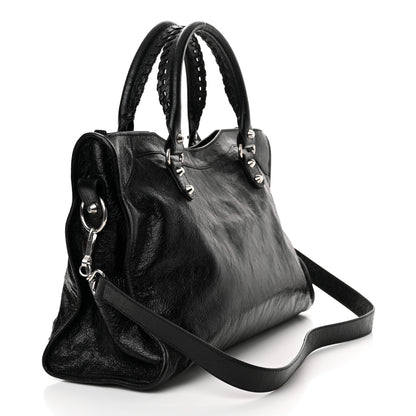 Balenciaga Agneau Arena Silver Hardware Medium Le City Black 3 of 12