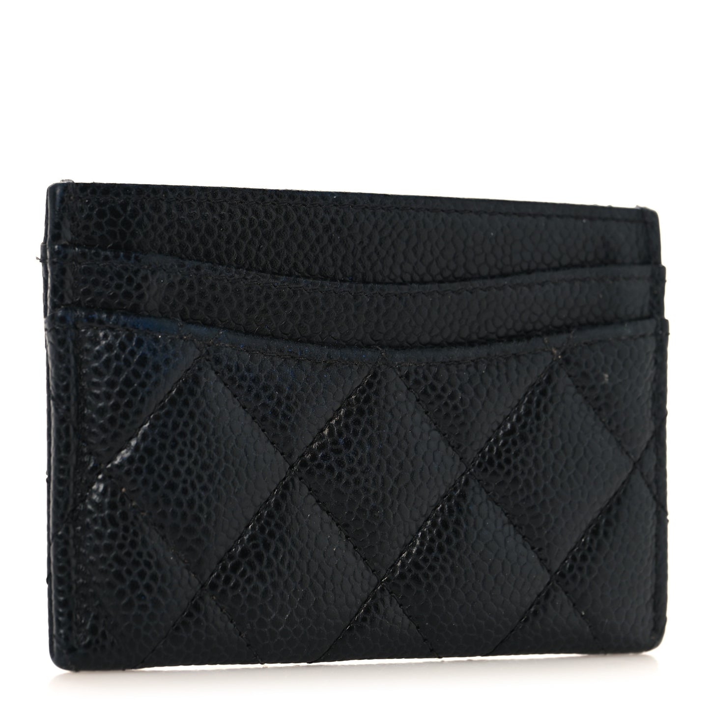 Caviar Quilted Card Holder Black