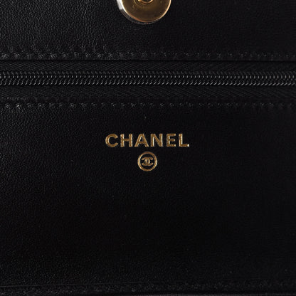 Chanel Lambskin Quilted Wallet On Chain WOC Black 6 of 9